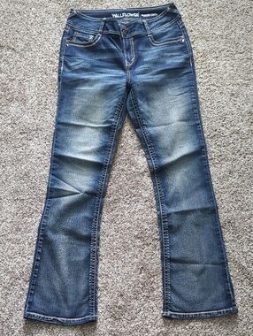 Wallflower Womens Dark Blue Bootcut Jeans